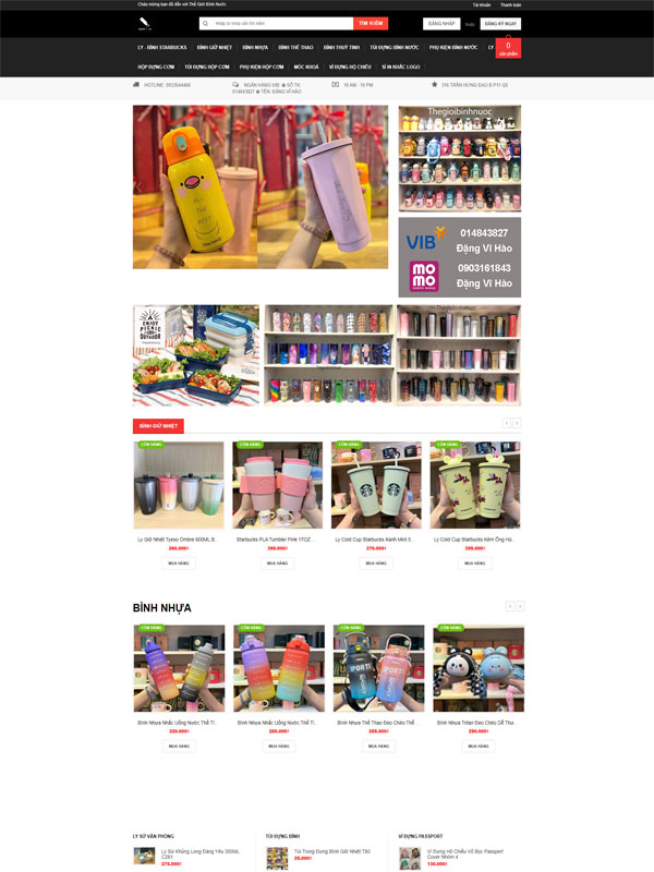 Web b&aacute;n b&igrave;nh giữ nhiệt đẹp mắt